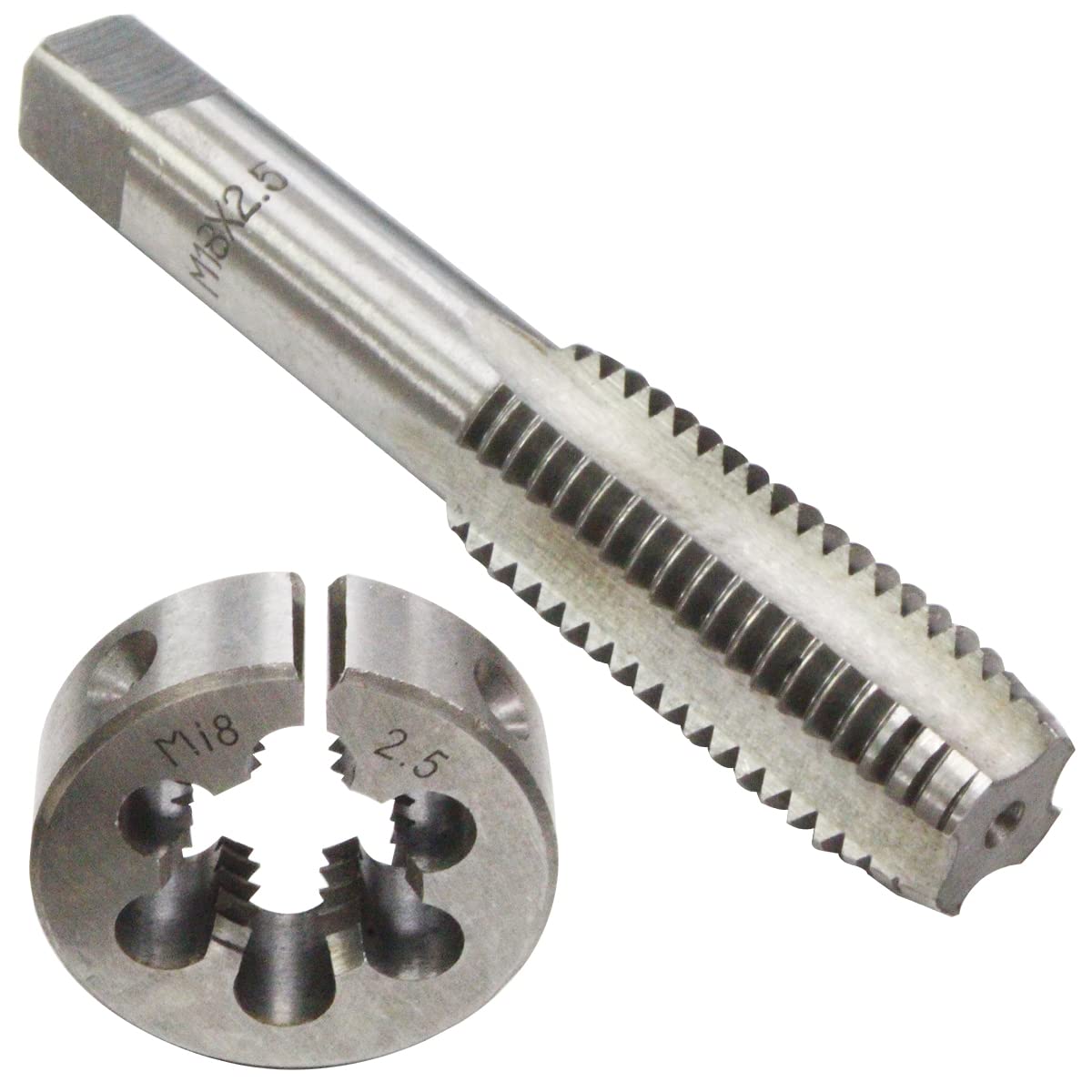 Amazon.co.jp: 【M18×P2.5】タップダイスセット 目立てキット ネジ山